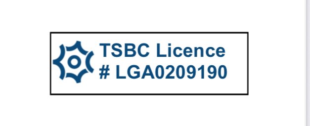 TSBC Licence #LGA0209190